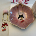 Gold Jumbo PomPom Paper Clip Bookmarks, Binder Charms