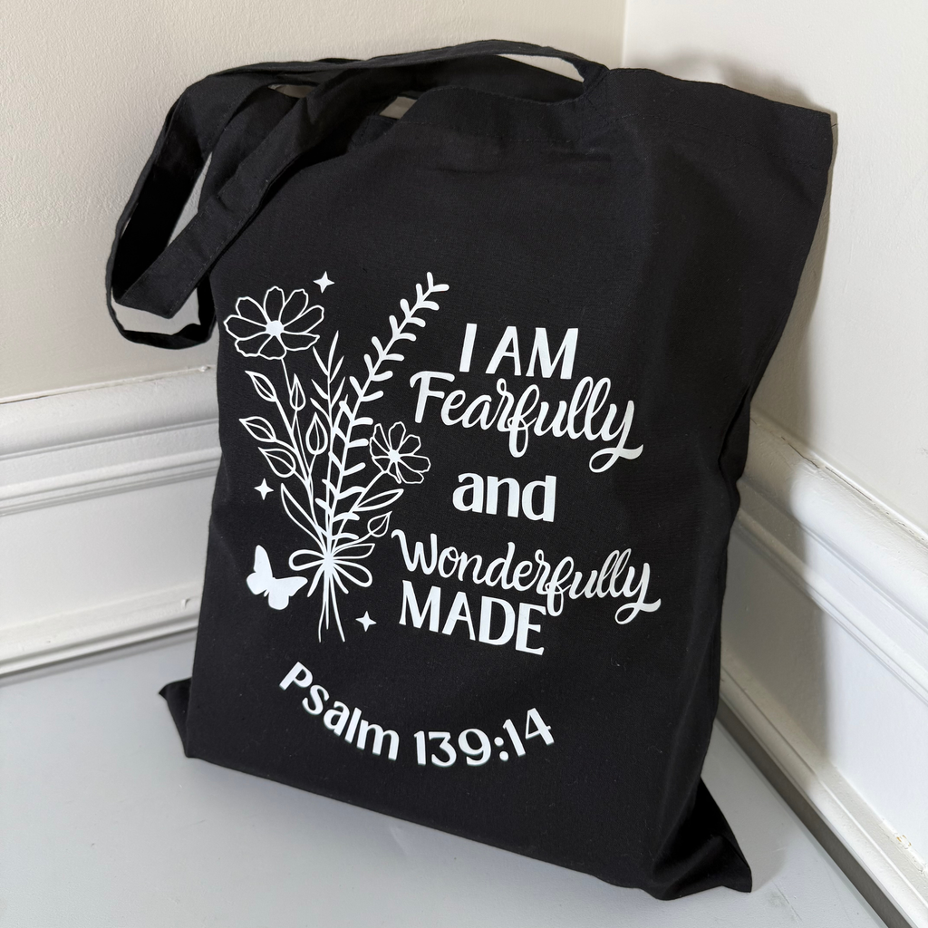 Fearfully and Wonderfully Made Tote, Psalm 139:14 Bag