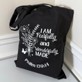 Fearfully and Wonderfully Made Tote, Psalm 139:14 Bag