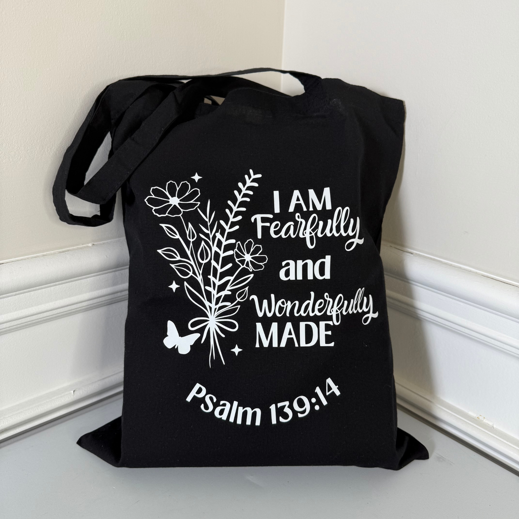 Fearfully and Wonderfully Made Tote, Psalm 139:14 Bag