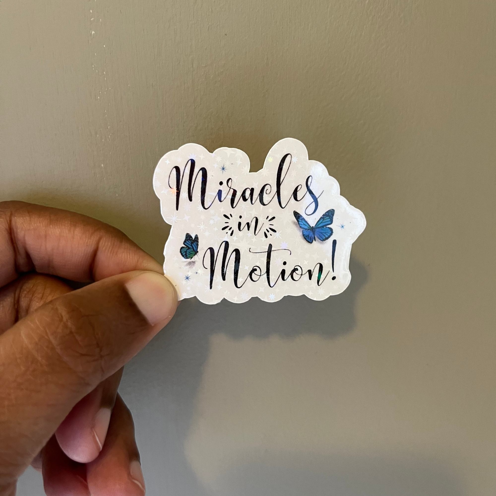 Holographic Butterfly Sticker: Miracles in Motion, Waterproof Vinyl Decal