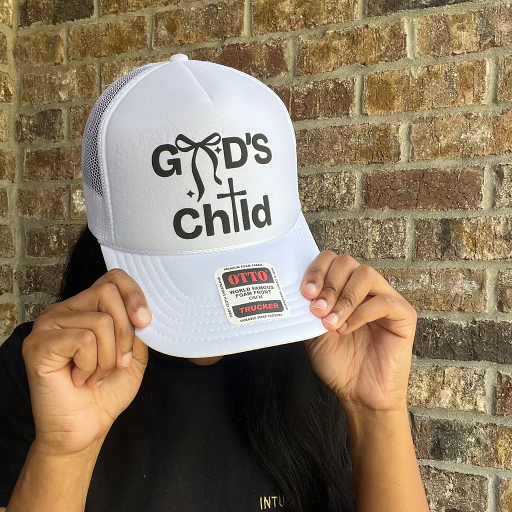 God's Child Christian Trucker Hat - White Otto Faith Cap