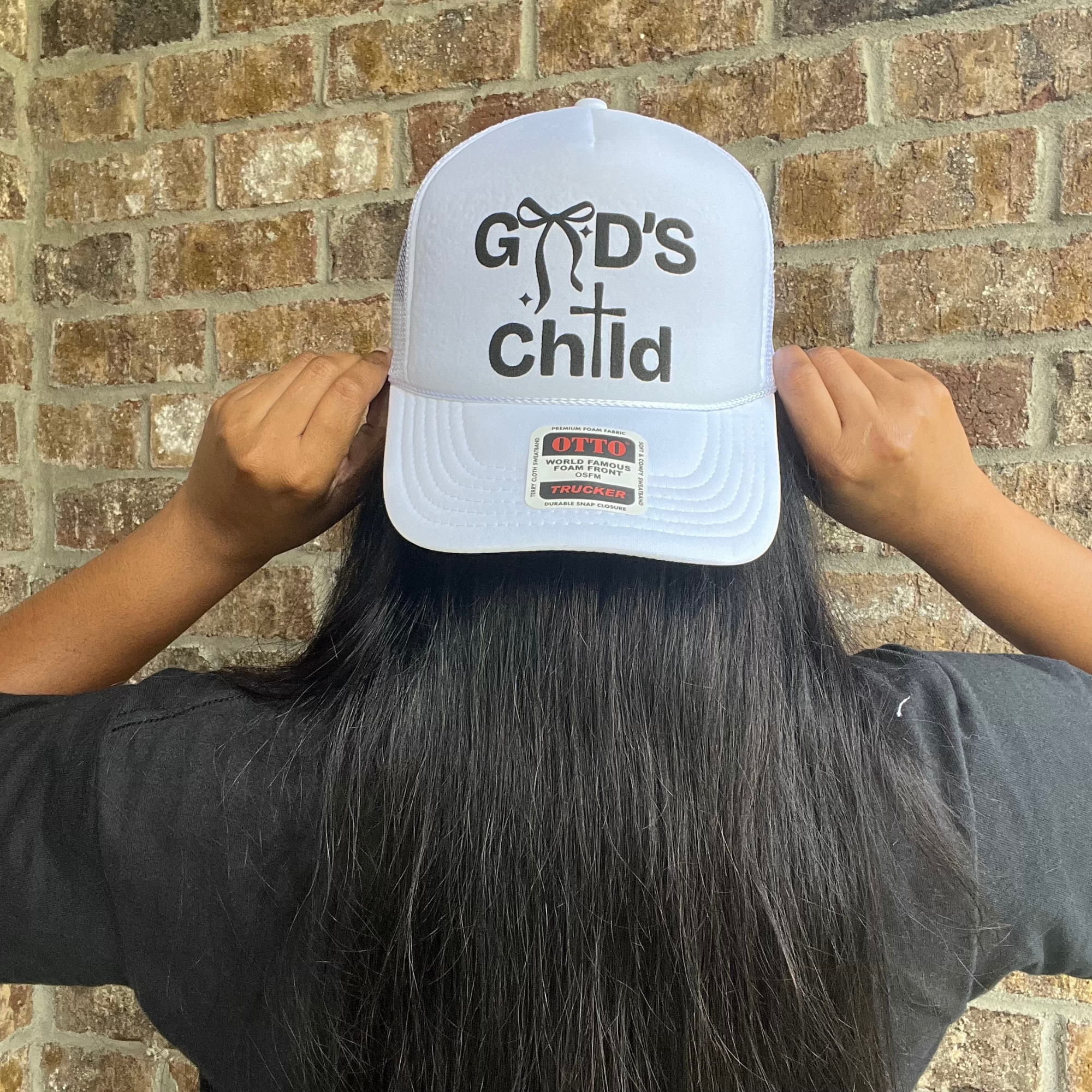 God's Child Christian Trucker Hat - White Otto Faith Cap