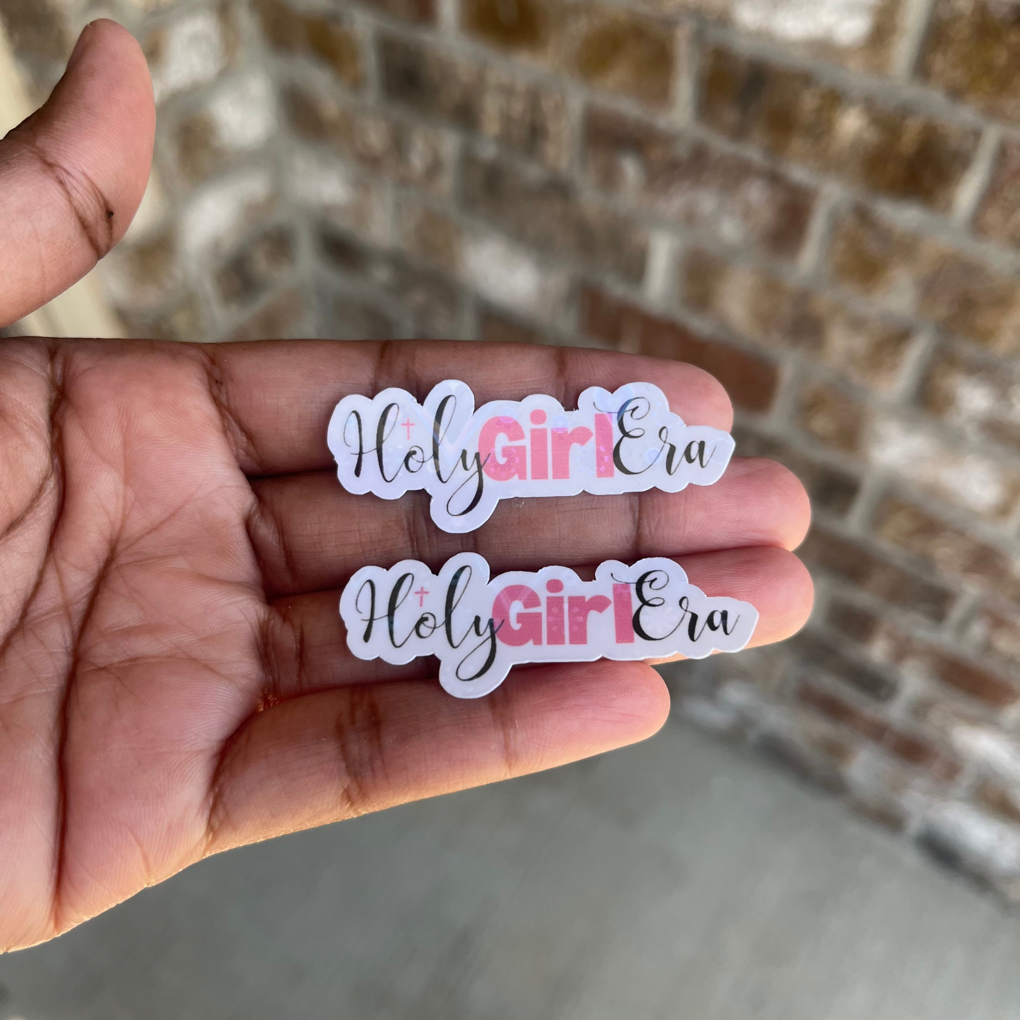 Holy Girl Era Holographic Stickers - Christian Waterproof Decals (Set of 2)