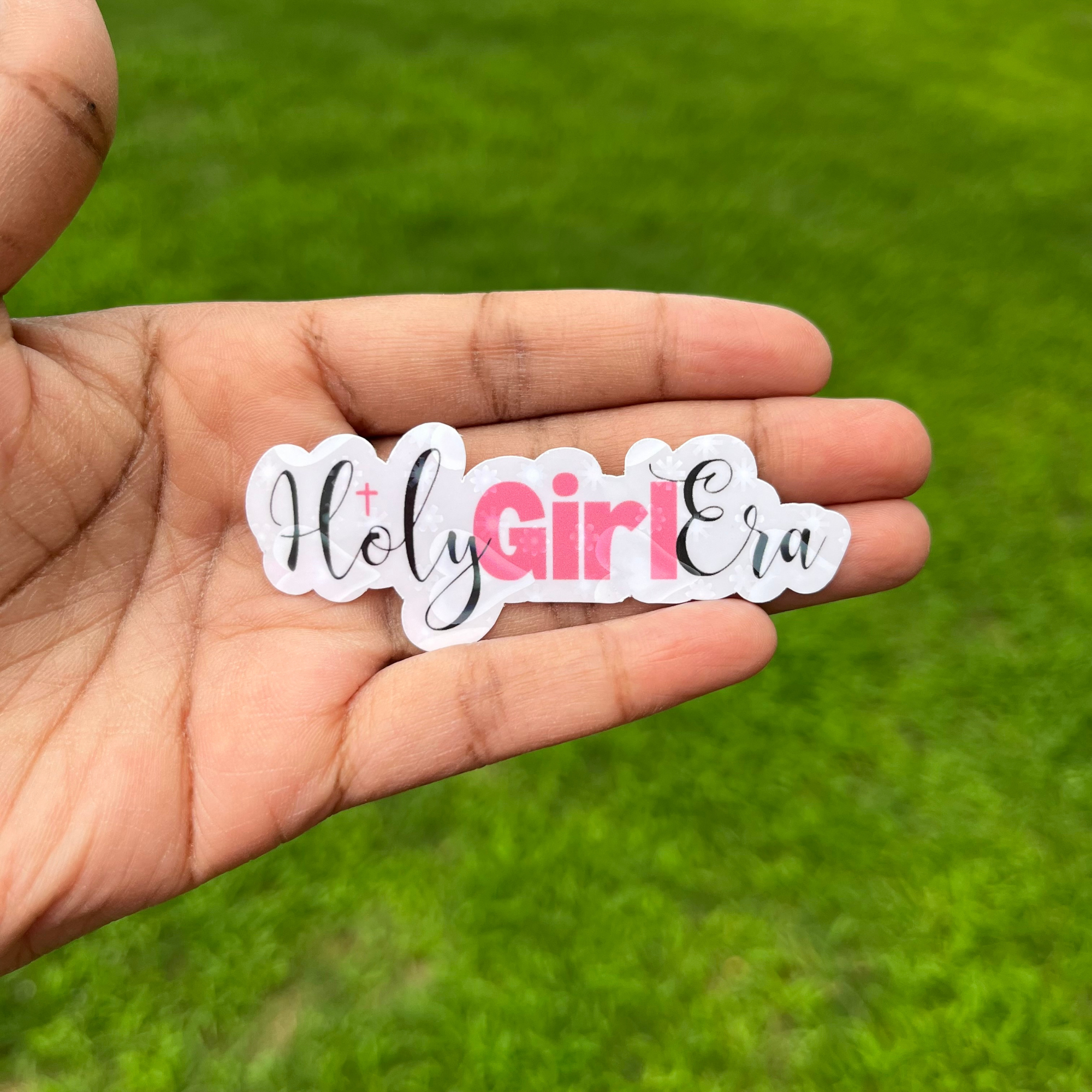 Holy Girl Era Holographic Sticker: Waterproof Christian Decal