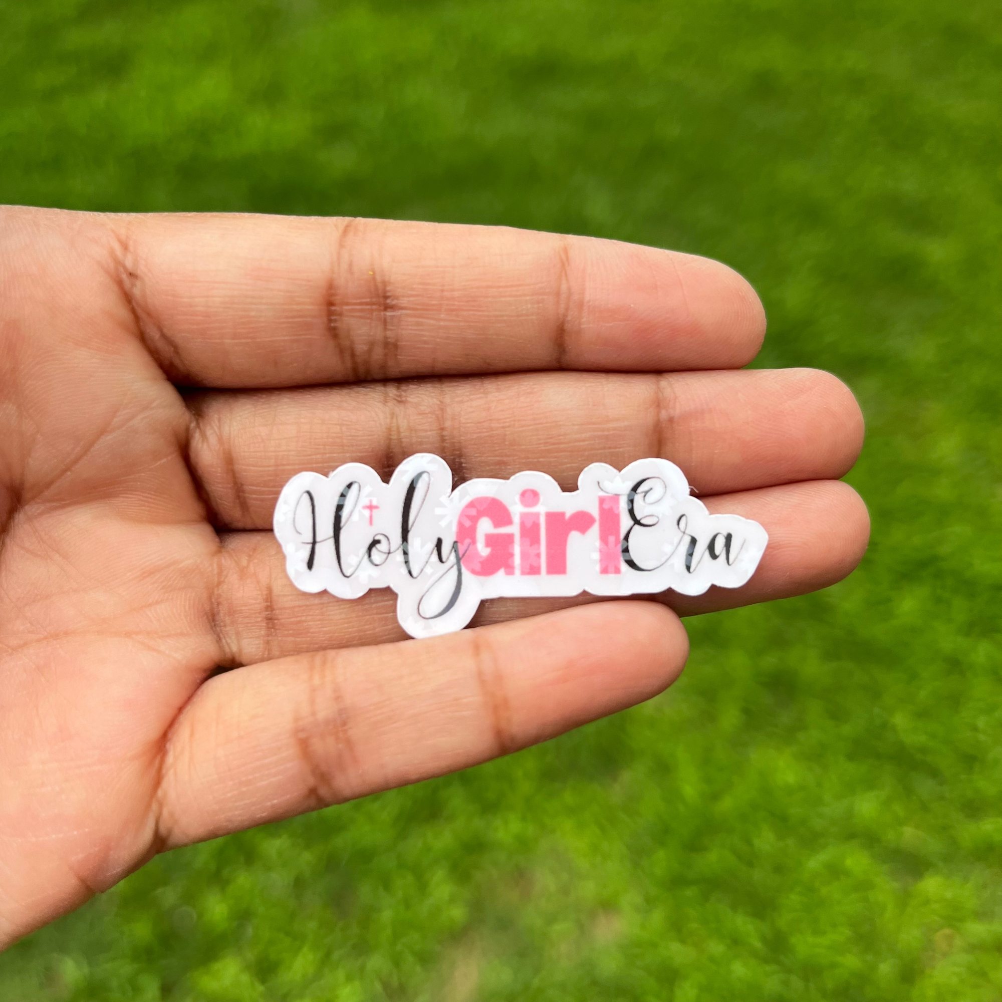 Holy Girl Era Holographic Sticker: Waterproof Christian Decal