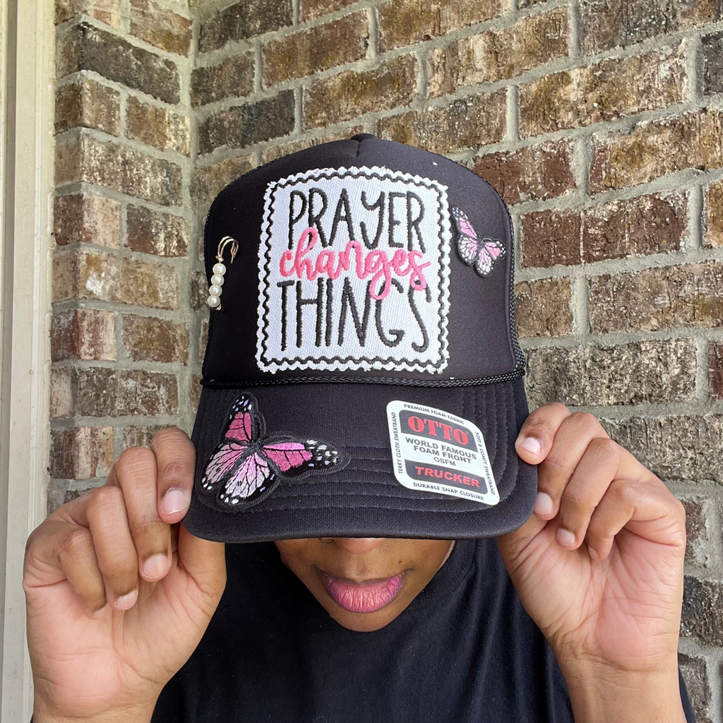 Prayer Changes Things Trucker Hat: Christian Faith Apparel