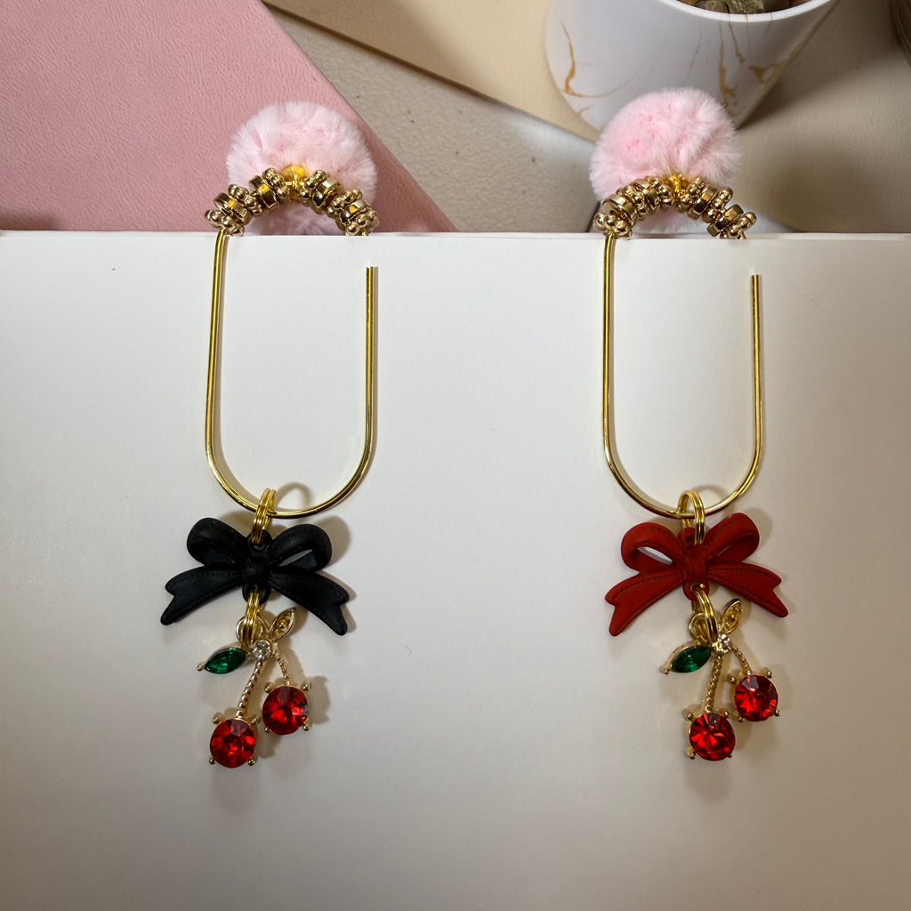 Gold Jumbo PomPom Paper Clip Bookmarks, Binder Charms