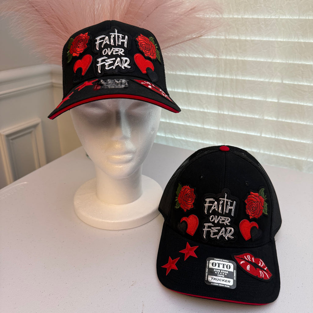 Black & Red “Faith Over Fear” Hat