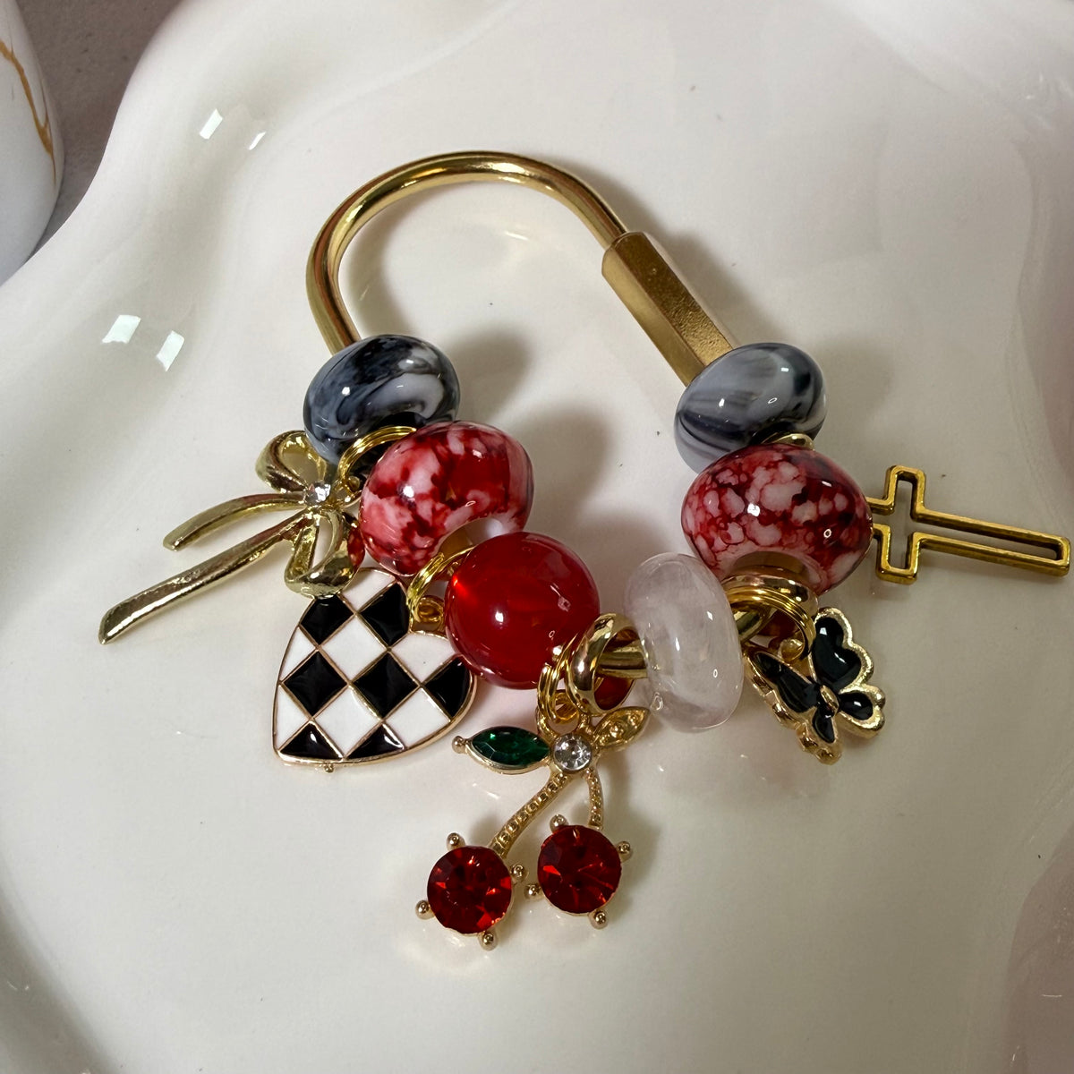 “Checkered Crush” Bag Charm