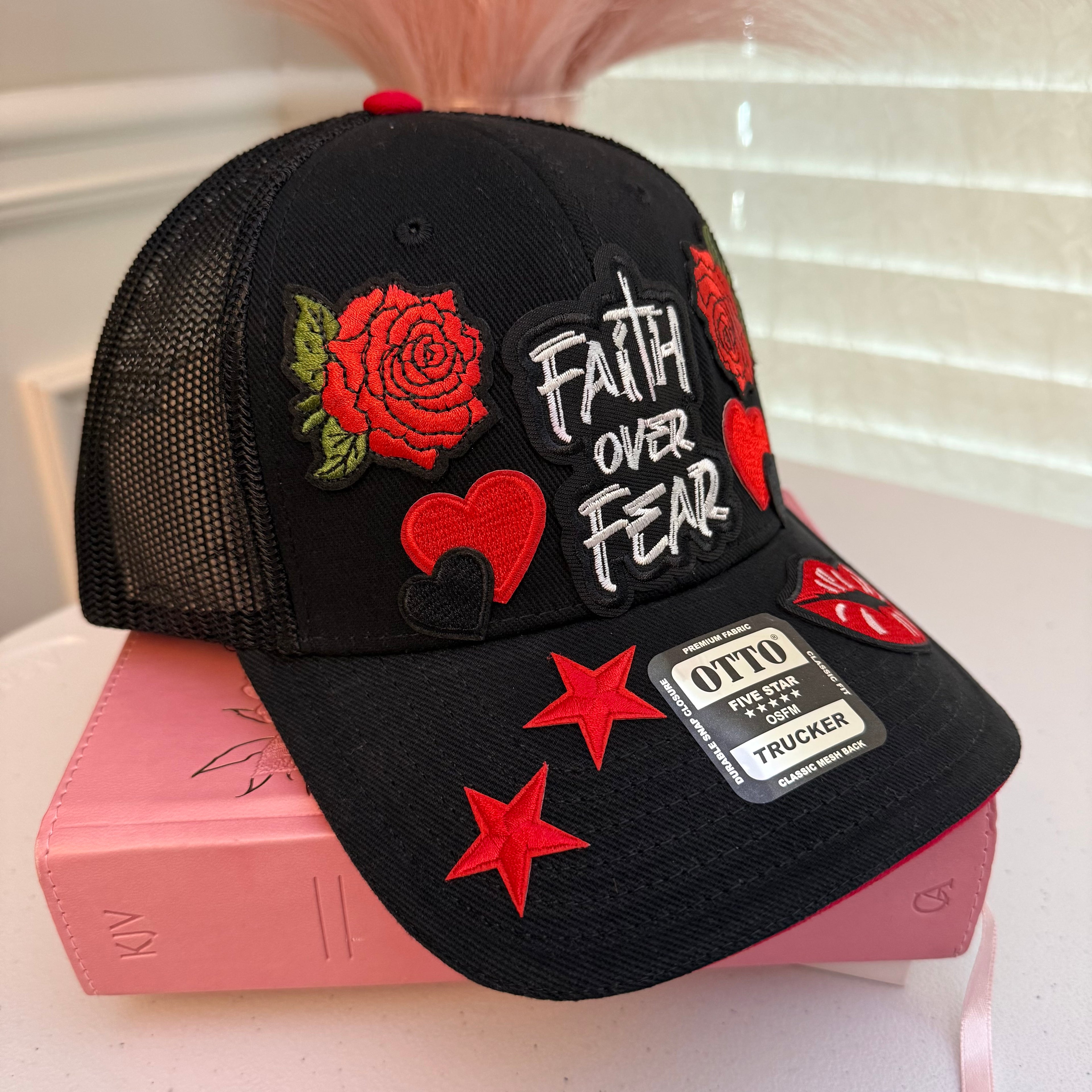Black & Red “Faith Over Fear” Hat