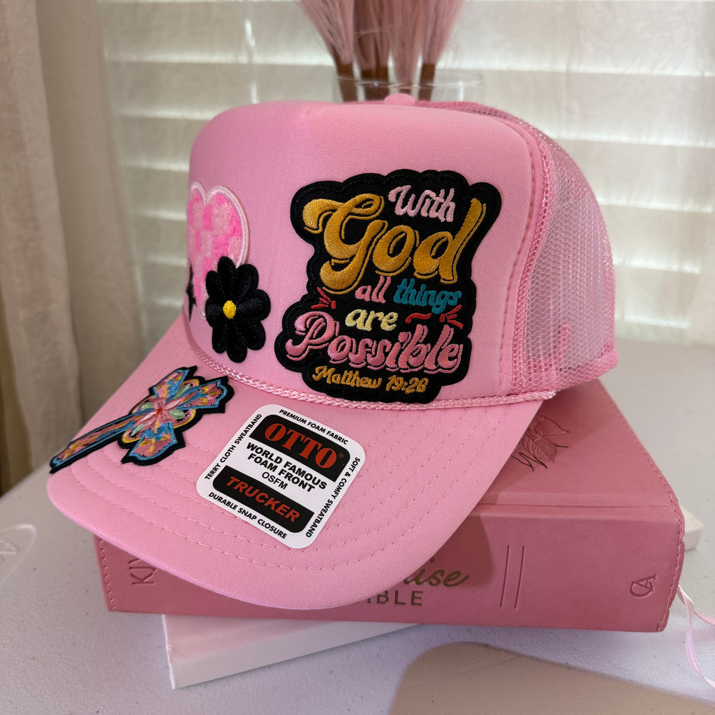 Pink “With God All Things Are Possible” Hat