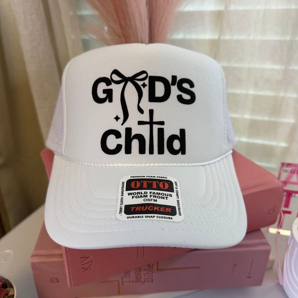 God's Child Christian Trucker Hat - White Otto Faith Cap
