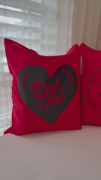 Red "But God" Tote Bag