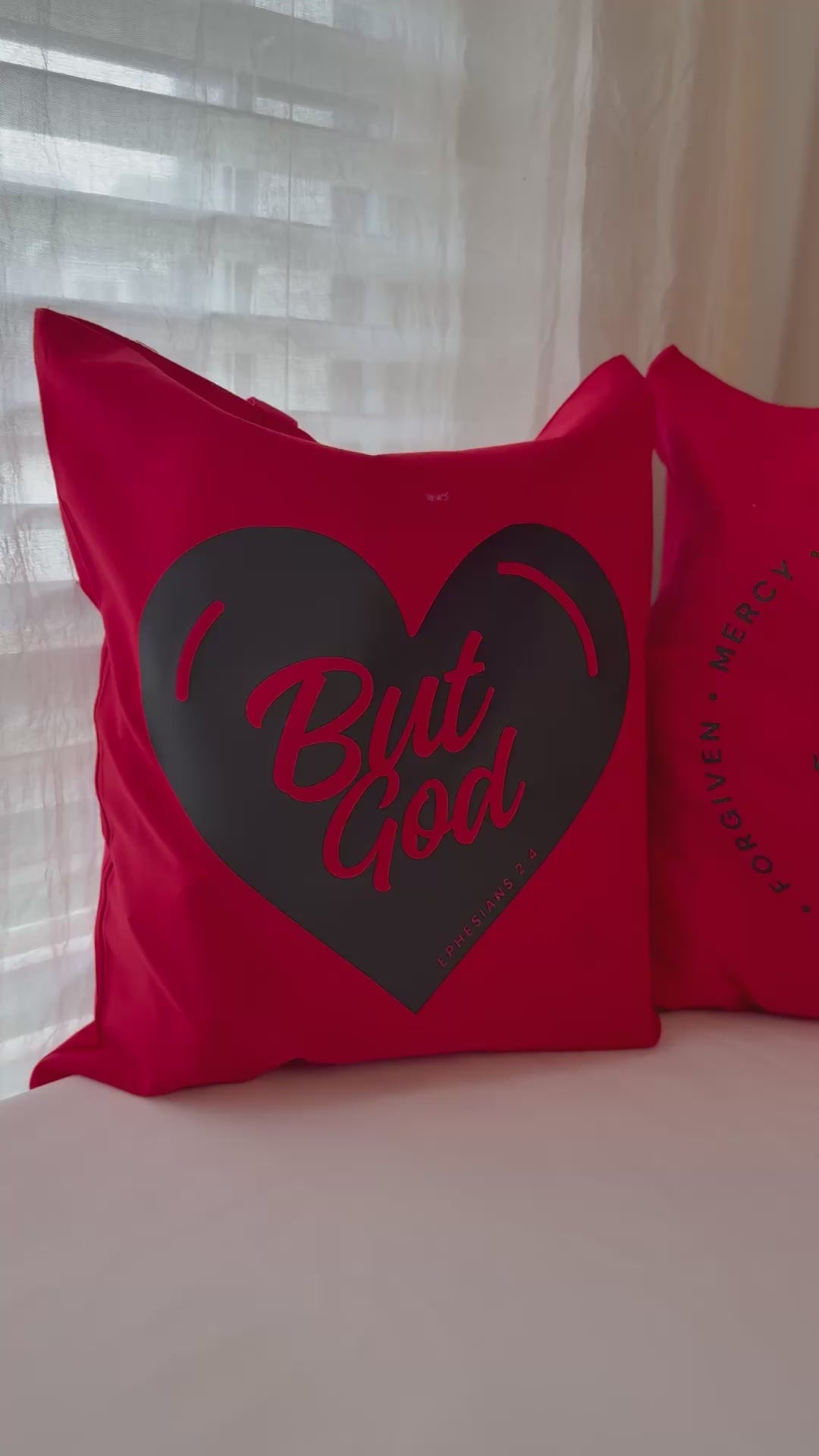 Red "But God" Tote Bag